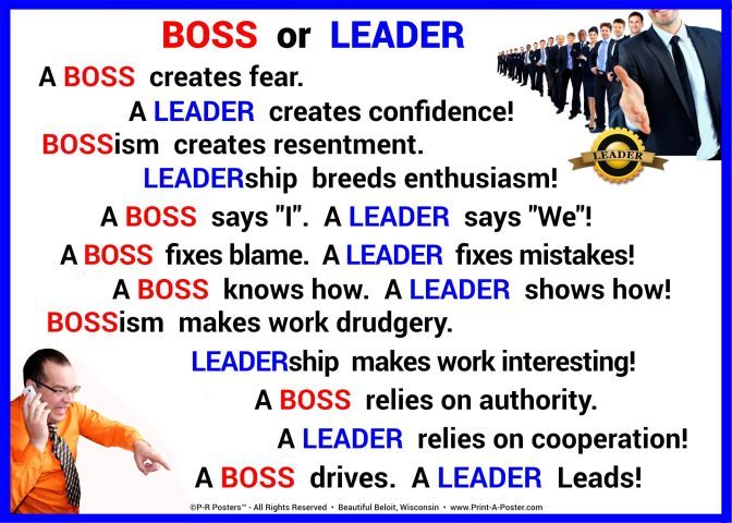 0005 Boss or Leader... FREE Printable Mini-poster