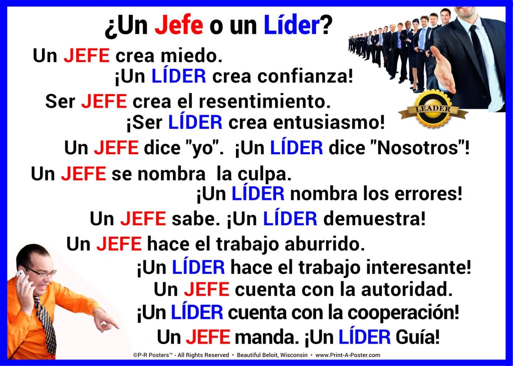 0005s Un Jefe o un Líder... FREE Printable Mini-poster