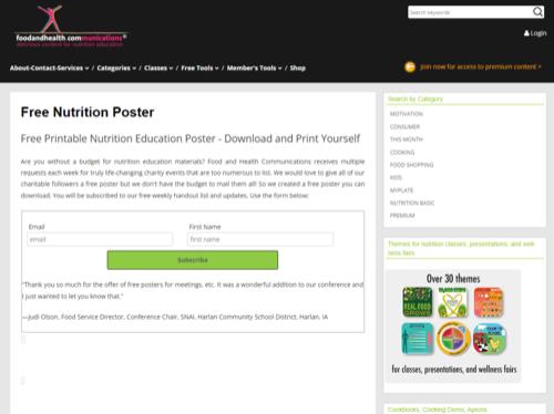 Free Nutrition Poster