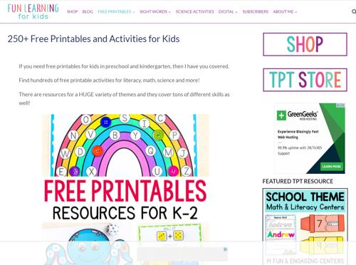 250+ Free Printables for Kids